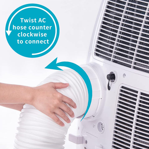 Zomia AC hose offers easy installation by rotating the coupler anti-clockwise.