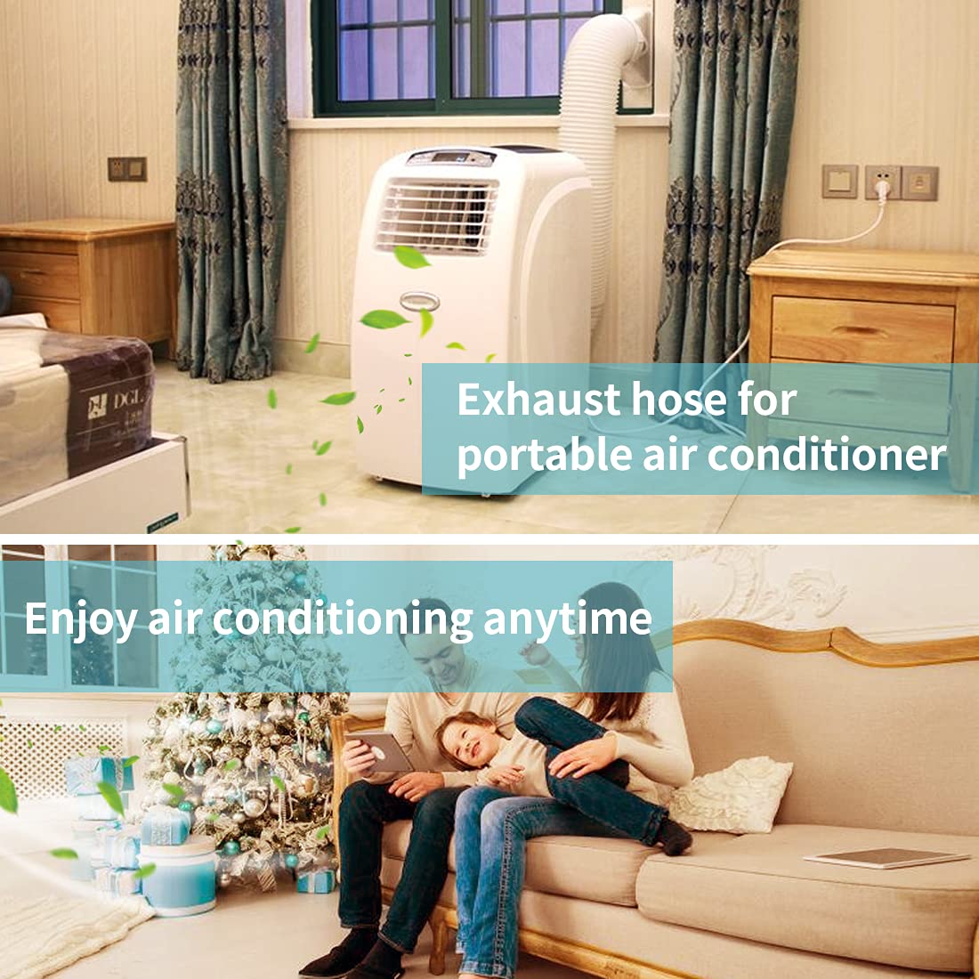Zomia hose designed for through-wall or through-window venting.