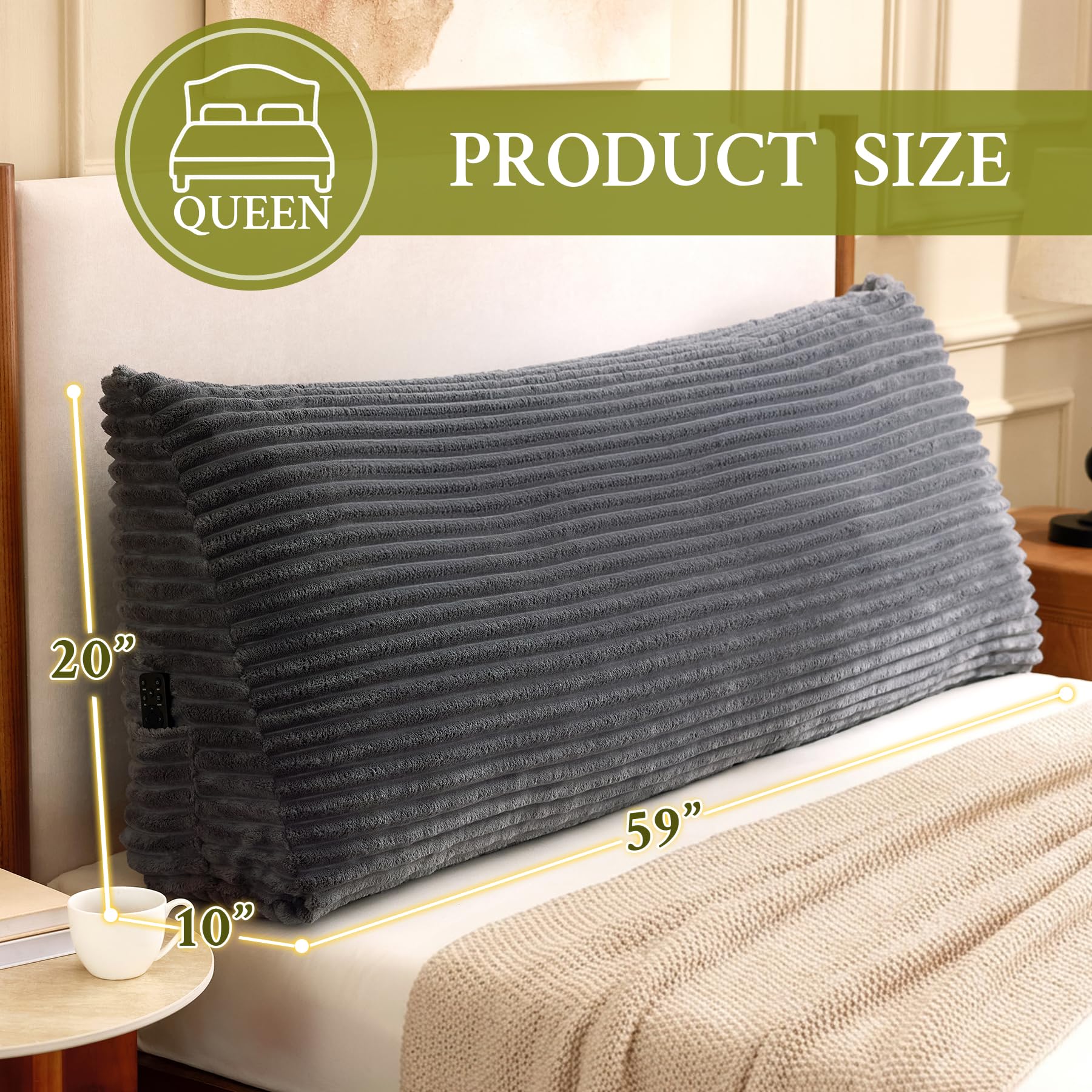 Zonamat headboard pillow on dorm daybed offering versatile support for study or lounging