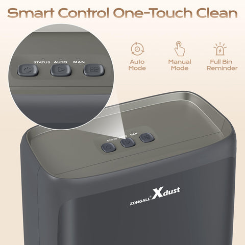ZONGALL dustpan's 4-layer filtration with HEPA helps keep air cleaner.