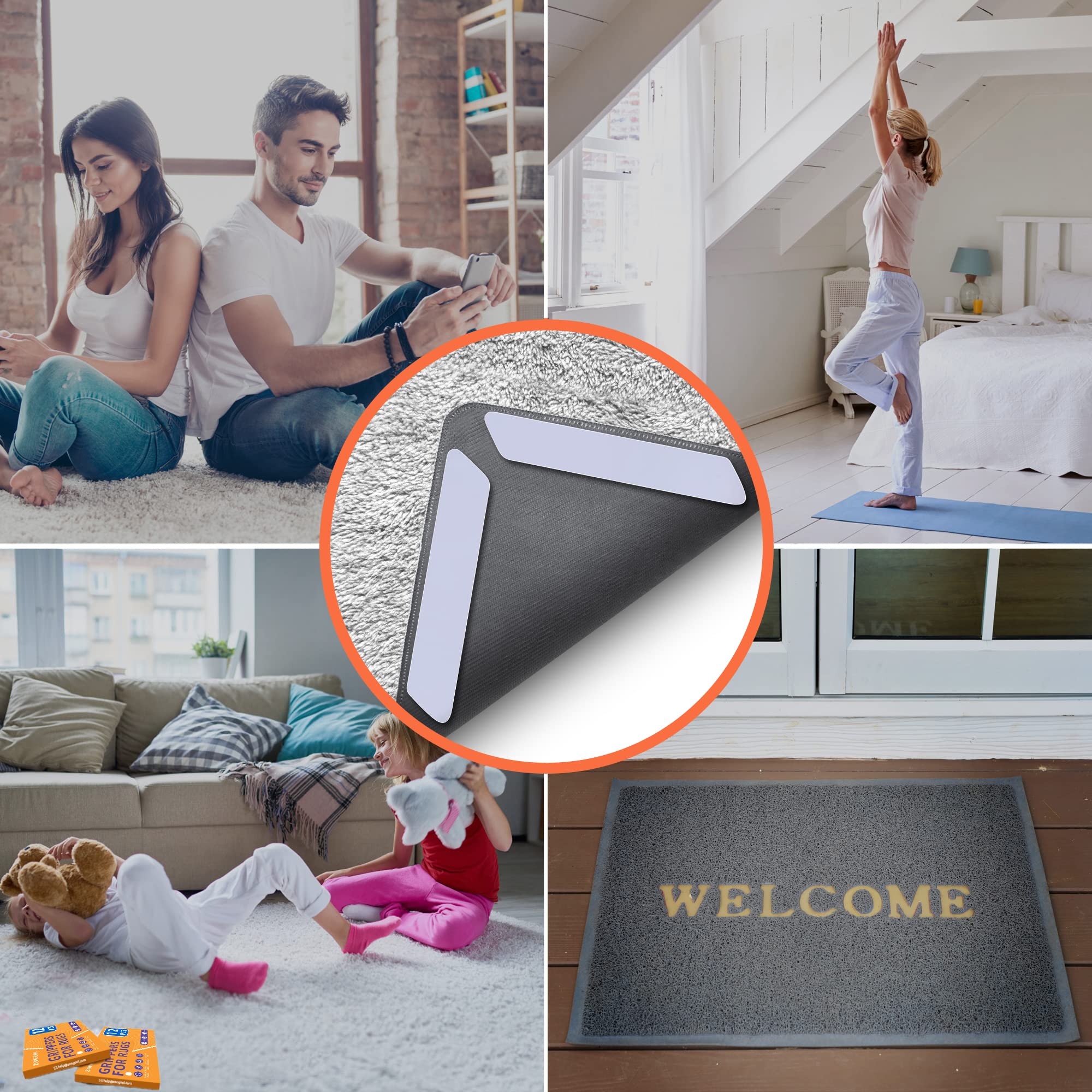 ZONGOOL double-sided rug pad keeps carpets in place on flat surfaces.