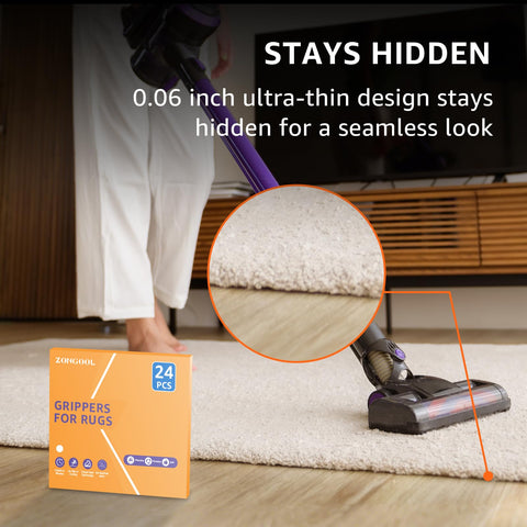 ZONGOOL washable non-slip tape offers reusable grip for rugs.