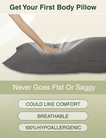 ZonLi long pillow in bed supports side sleeping.