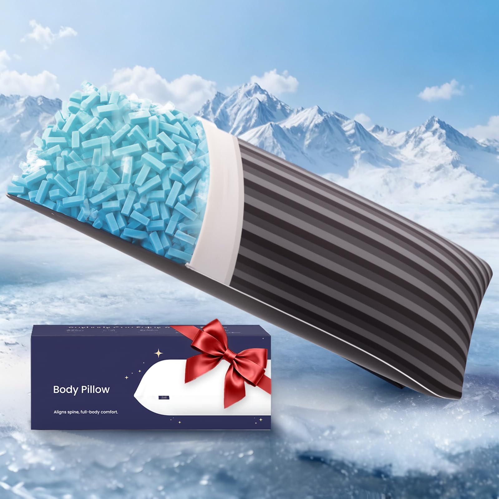 ZonLi cooling body pillow close-up fabric showing breathable comfort