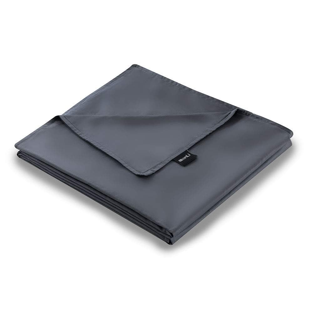ZonLi gray duvet cover for 60x80 weighted blanket offering breathable comfort.