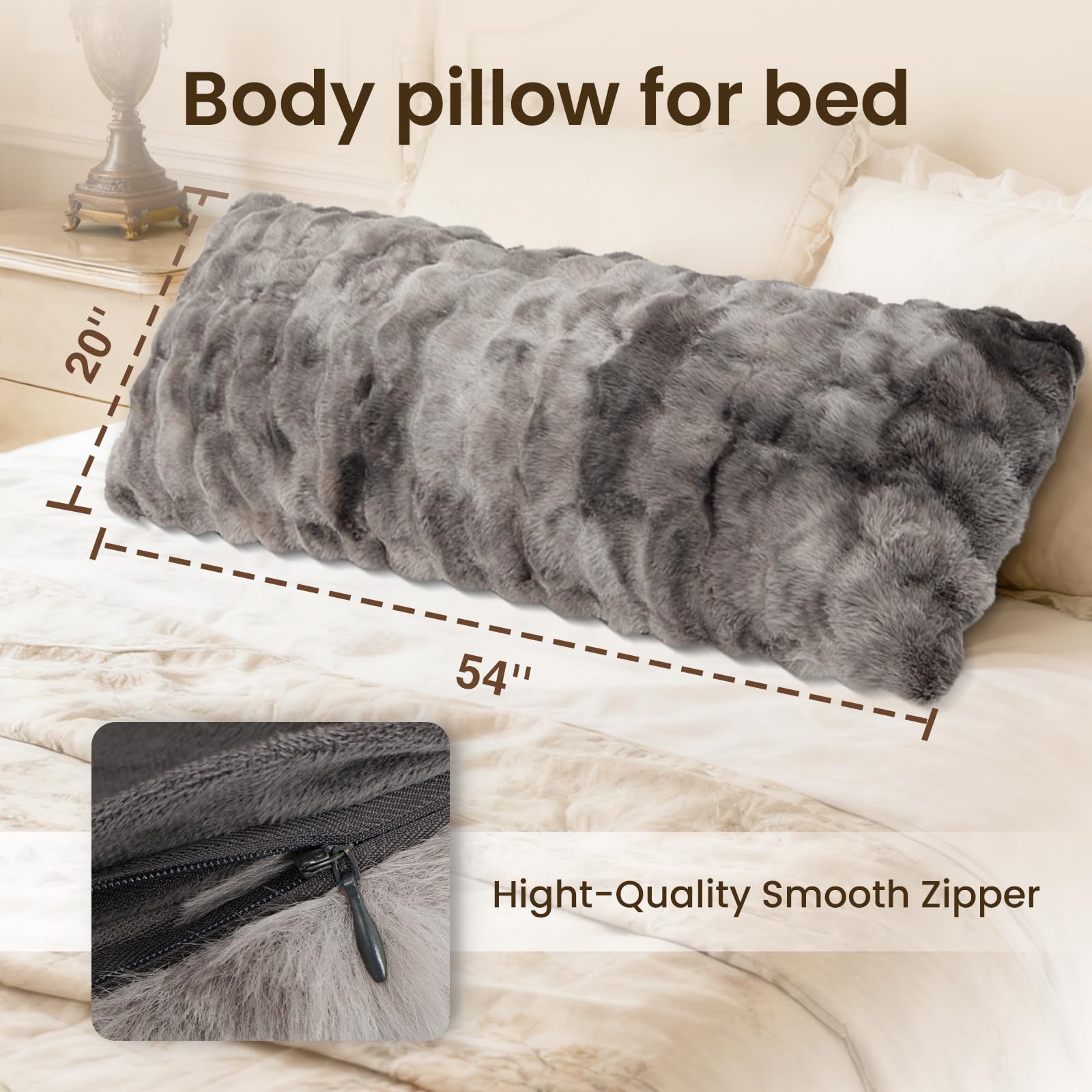 ZonLi faux rabbit fur detail showing premium texture for comfort.