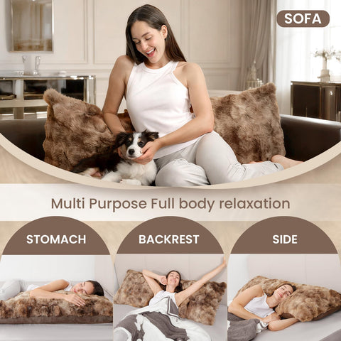 ZonLi fluffy body pillow showing adjustable height for personalized support
