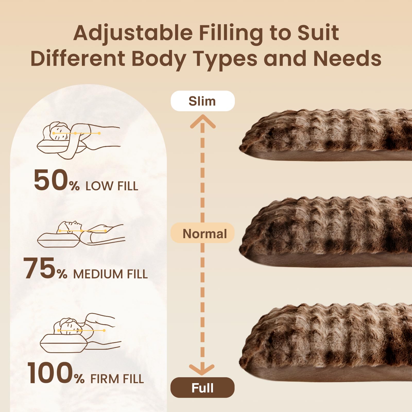 ZonLi fluffy body pillow OEKO-TEX certified cover emphasizes skin-friendly materials