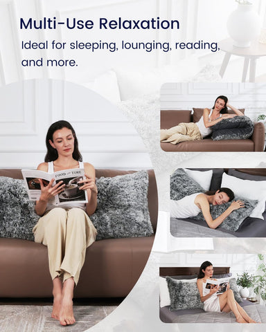 ZonLi Fluffy Body Pillow removable-cover for easy washing.