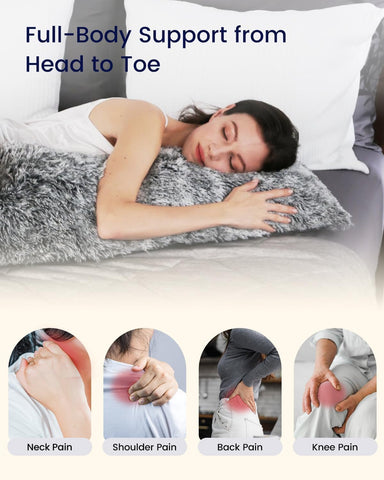 ZonLi Fluffy Body Pillow side-sleeper support to ease knee and hip pressure.