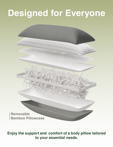 Standard ZonLi pillow with integrated design and removable filling for washing.
