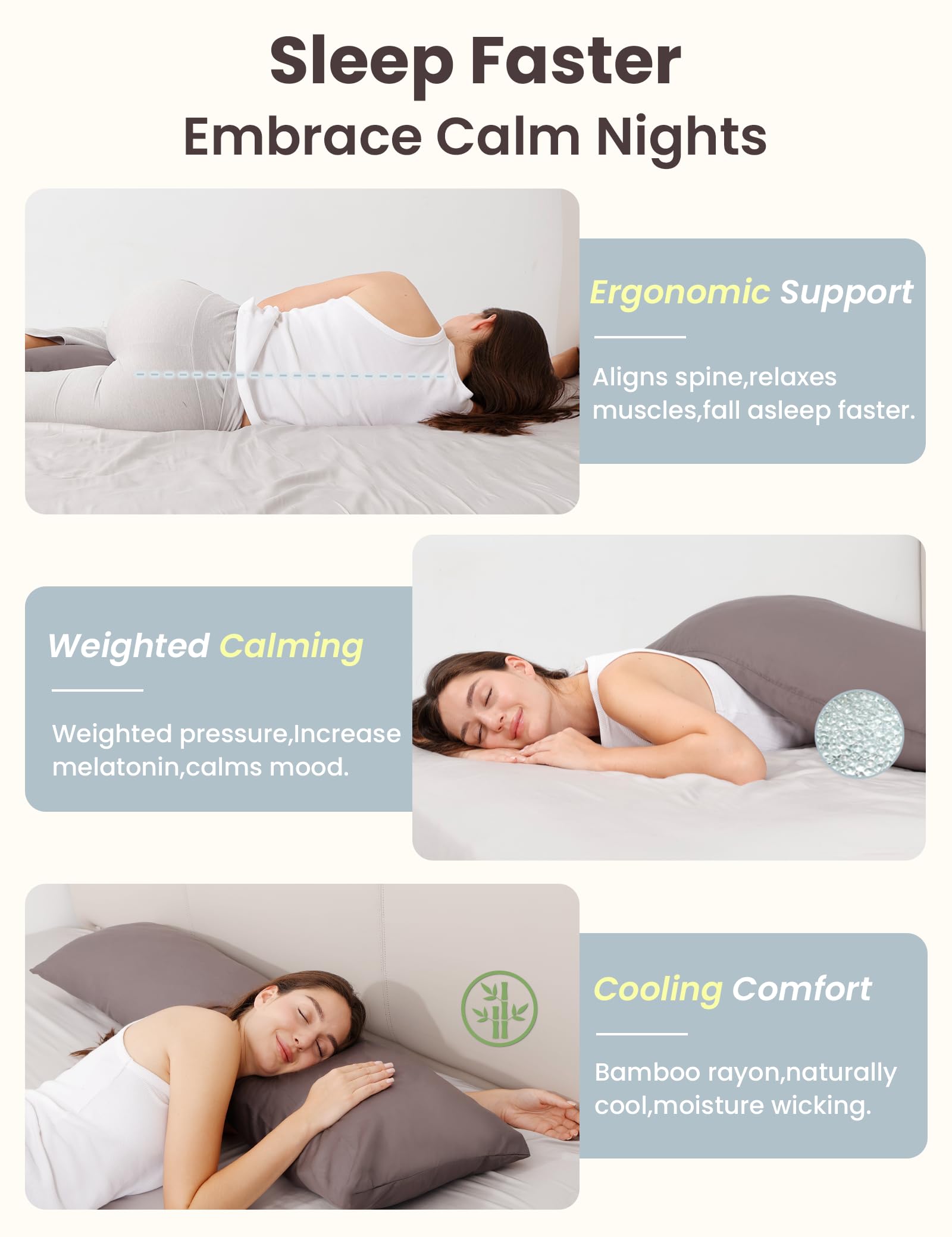 ZonLi side-sleeper friendly design supports back and hips