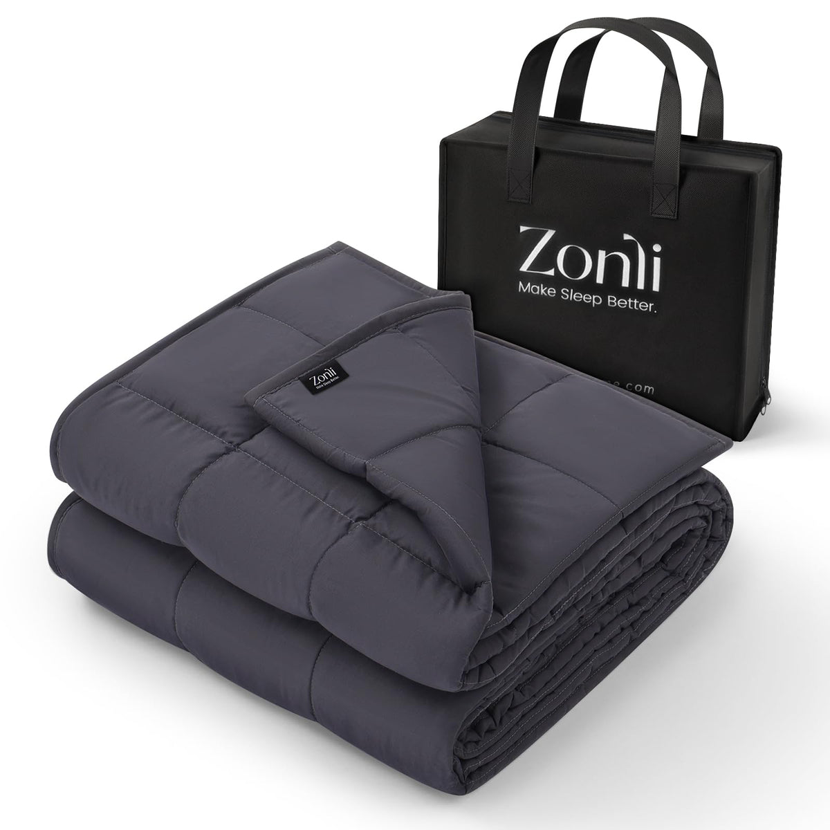 ZonLi weighted blanket 60x80 dark grey with even weight distribution for restful sleep