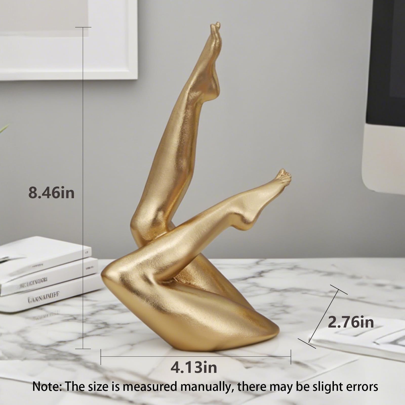 Zonsuli straight-leg statue brings subtle charm to bookcases.