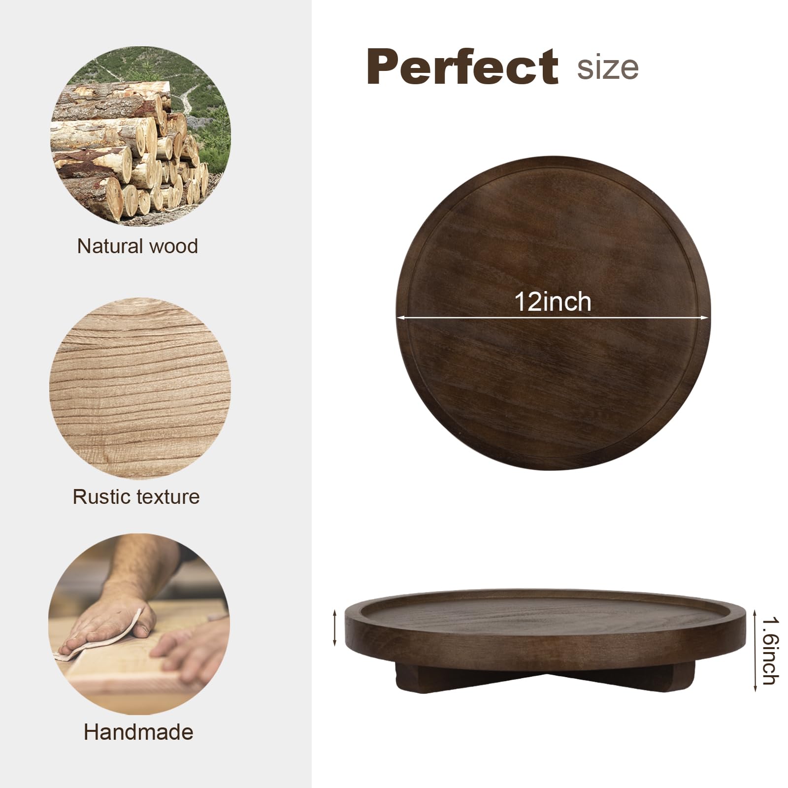 Zoocatia candle display tray adds rustic charm for centerpiece setups.