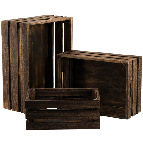 ZOOFOX farmhouse storage crates in varying sizes for organization