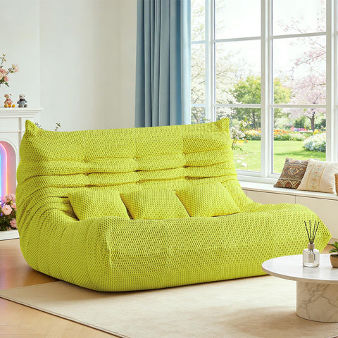 ZOOVEE bean bag chair chenille fabric close-up shows softness and durability.