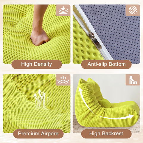 ZOOVEE bean bag chair dimensions 39 by 38 by 29 inches.