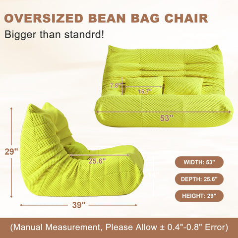 ZOOVEE bean bag chair memory foam core demonstrates high rebound.