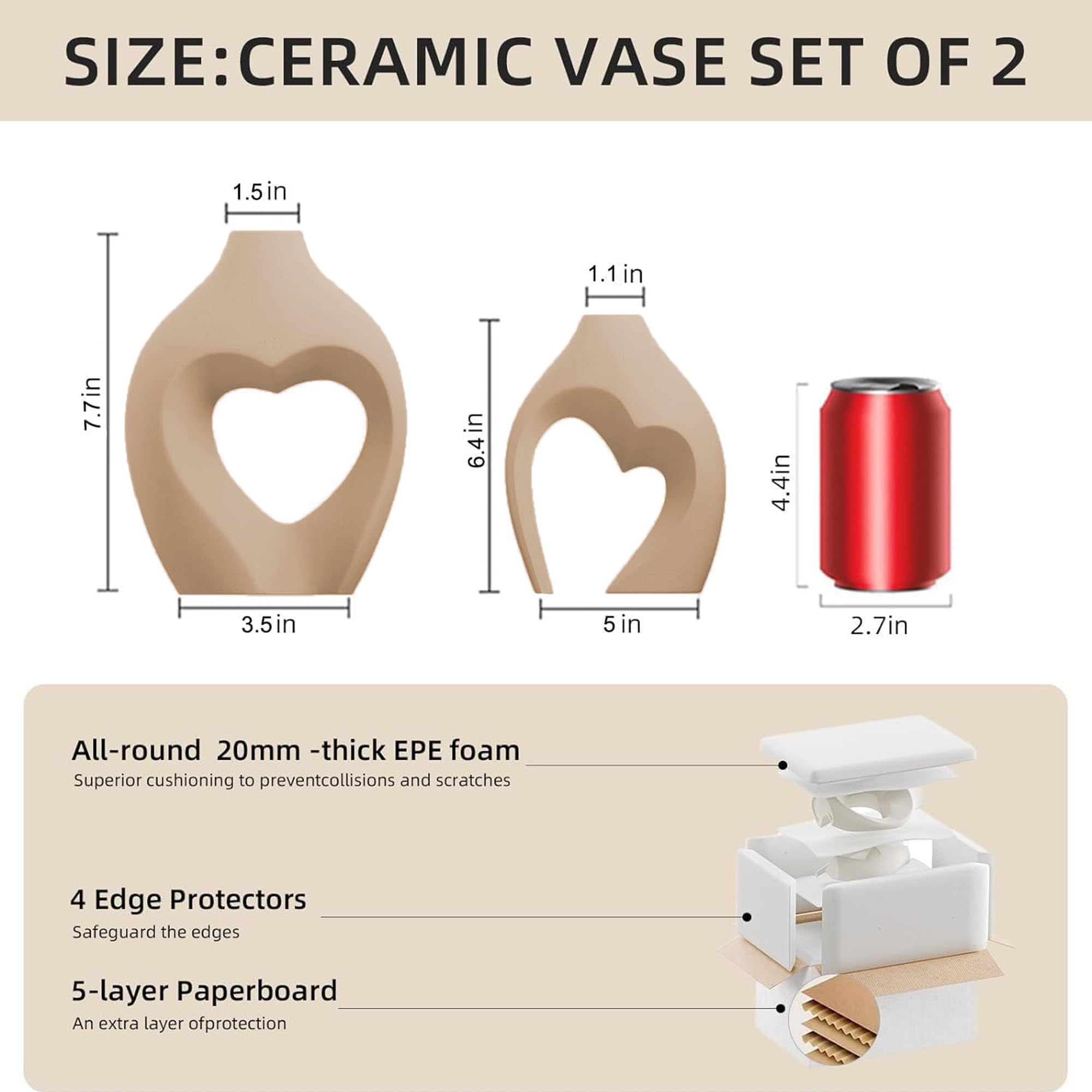 Zormon heart vases close-up highlighting the matte glaze texture