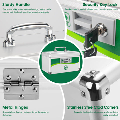 ZORVIDSON medicine lock box inner-section reveals spacious storage for meds and small items.