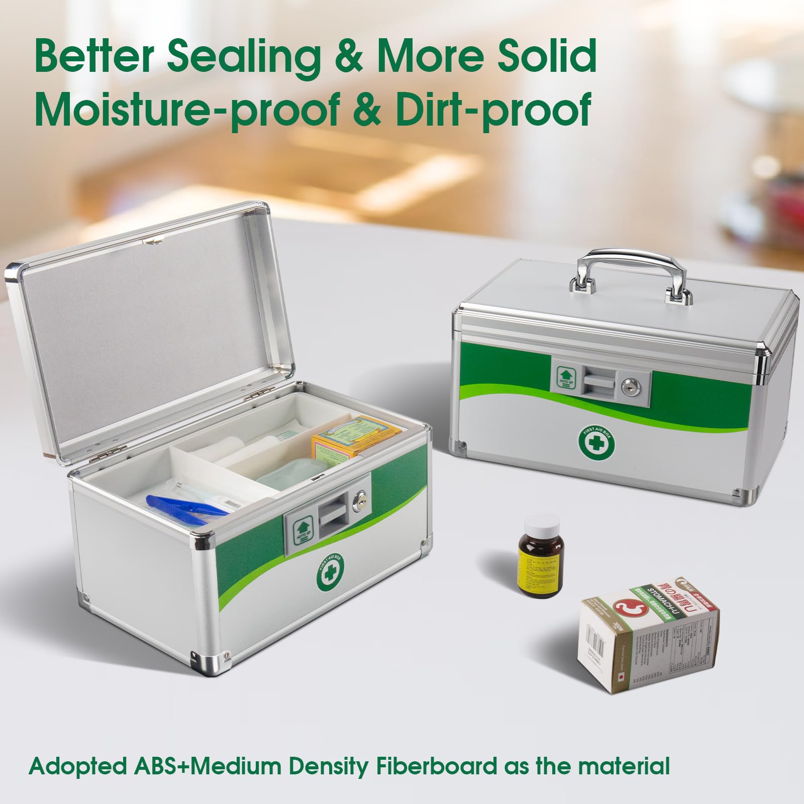 ZORVIDSON medicine lock box removable-tray demonstrates easy organization and faster access.