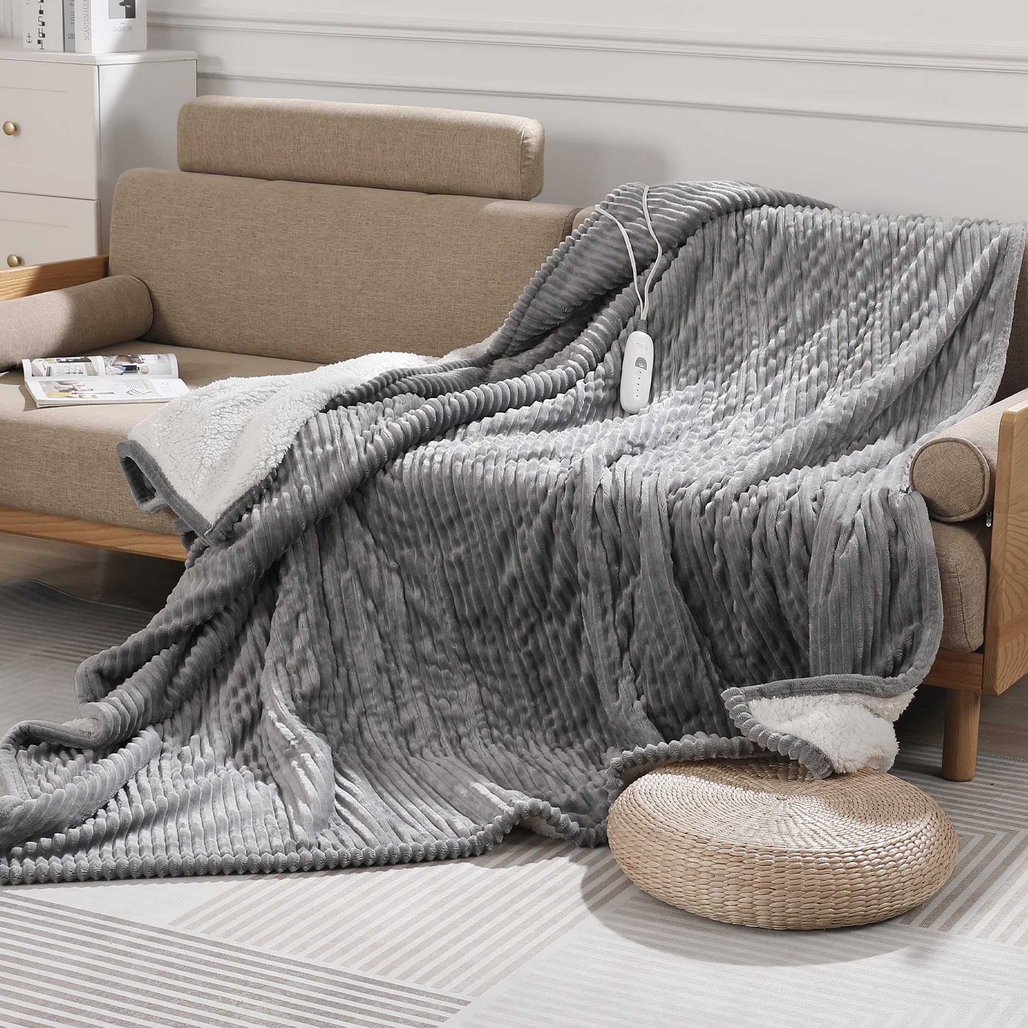 Zorvixia twin electric blanket setup showing generous 62x84 coverage.