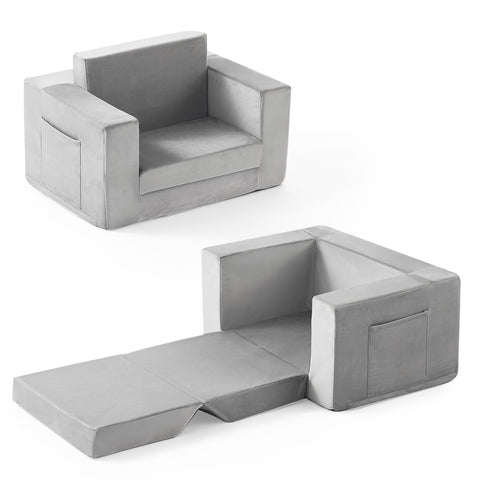 Zorvoxz Kids Couch folded sofa for compact storage and cozy toddler seating.