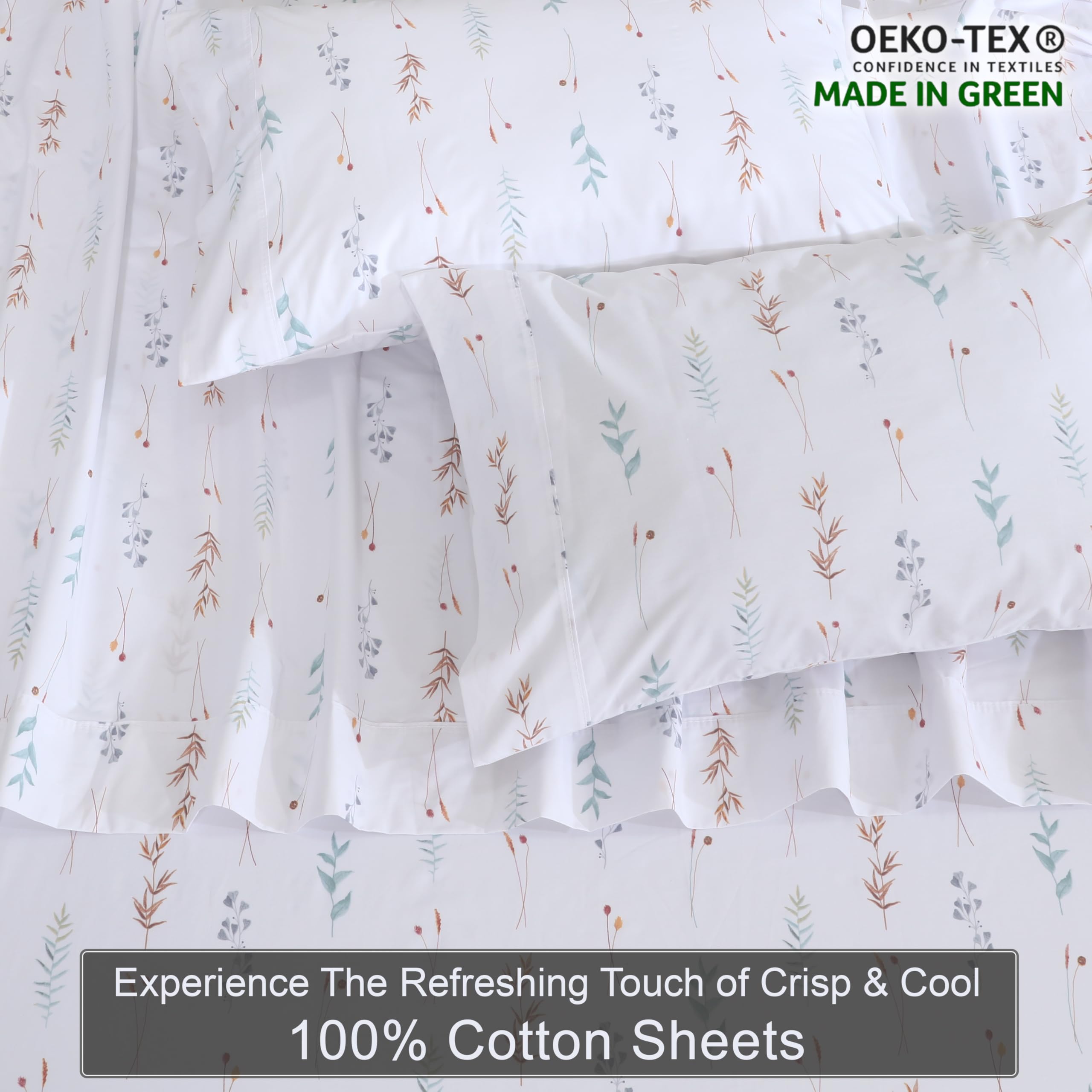 ZOYER Fairy Meadows percale weave detail emphasizes lightweight, cool sleep texture