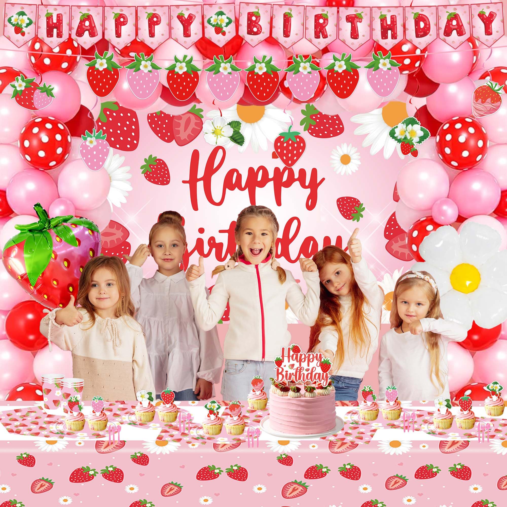 zoyvux strawberry balloons 20-pack boosts color and party vibe