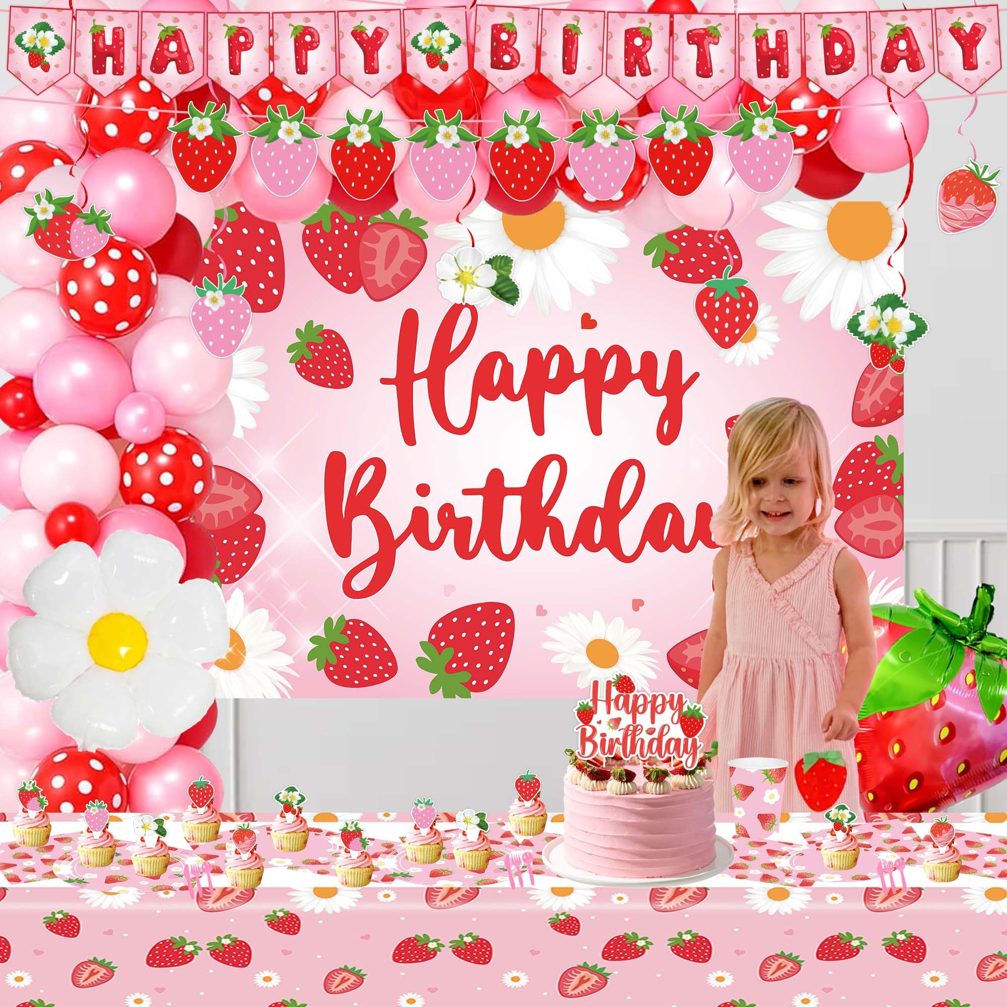 zoyvux strawberry cake topper adds a bright focal point to cakes