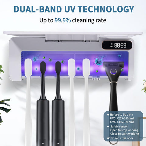 ZOZOO wall-mounted toothbrush holder keeps countertops clean and organized.