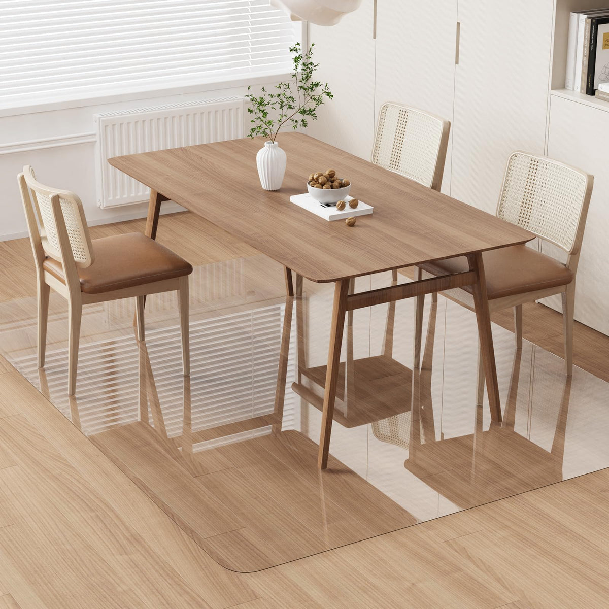 ZPAI area floor mat, clear surface protecting floors from spills and splashes.