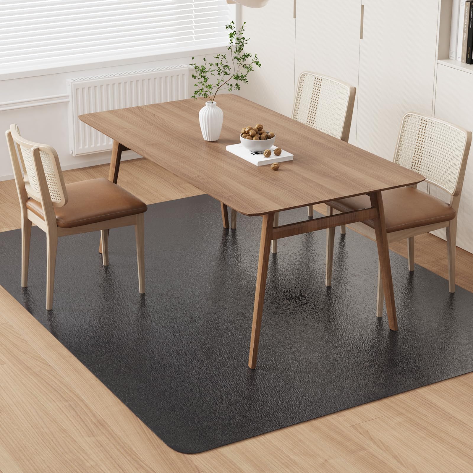 ZPAI area floor mat for dining room protects hard floors from spills.