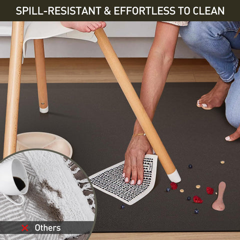 ZPAI Area Floor Mat in kitchen setting shows waterproof surface for quick wiping