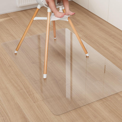ZPAI area floor mat with transparent no-slip surface protects floors from spills.