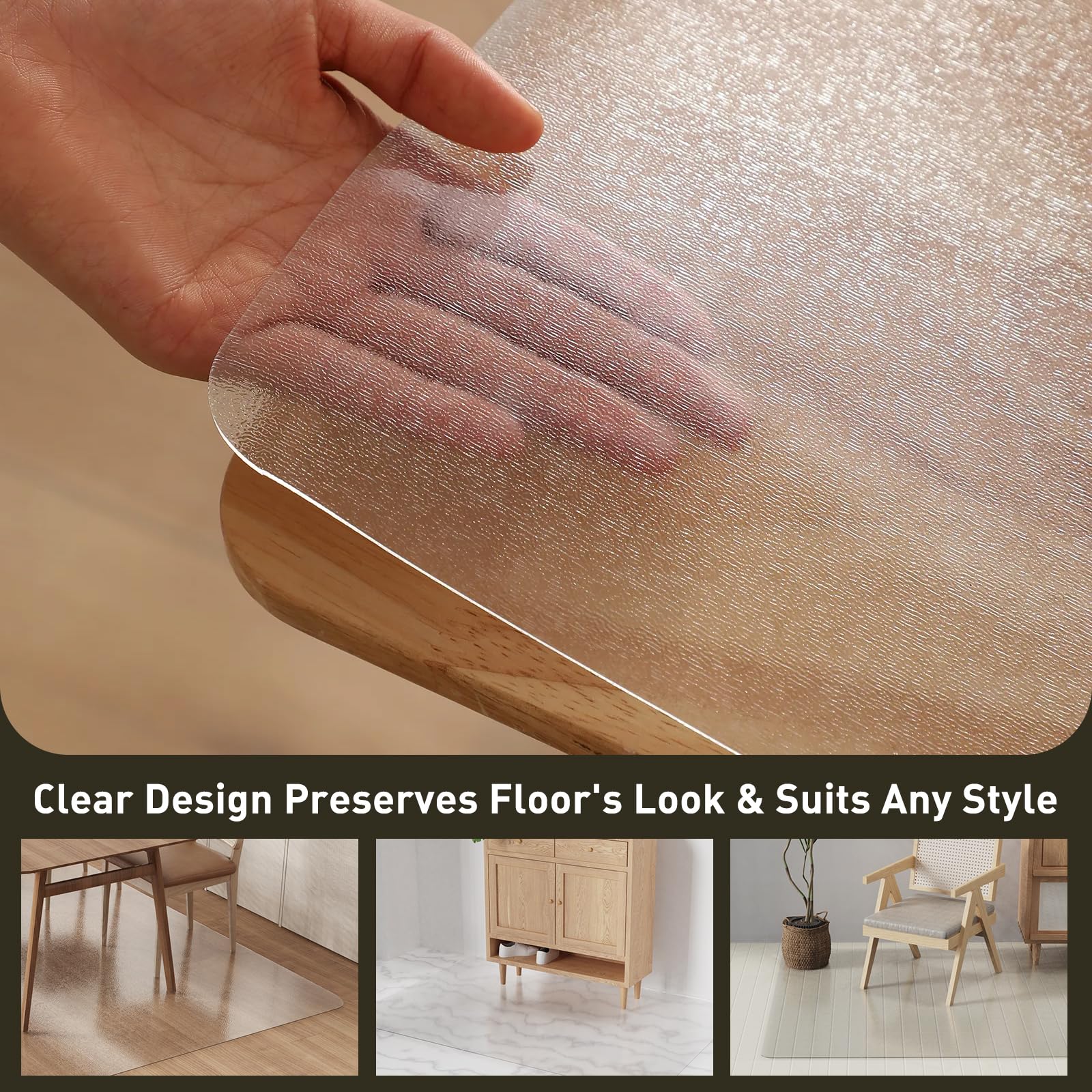 ZPAI cut-to-fit floor mat easily adapts to fit under tables.