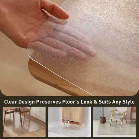 ZPAI cut-to-fit floor mat easily adapts to fit under tables.
