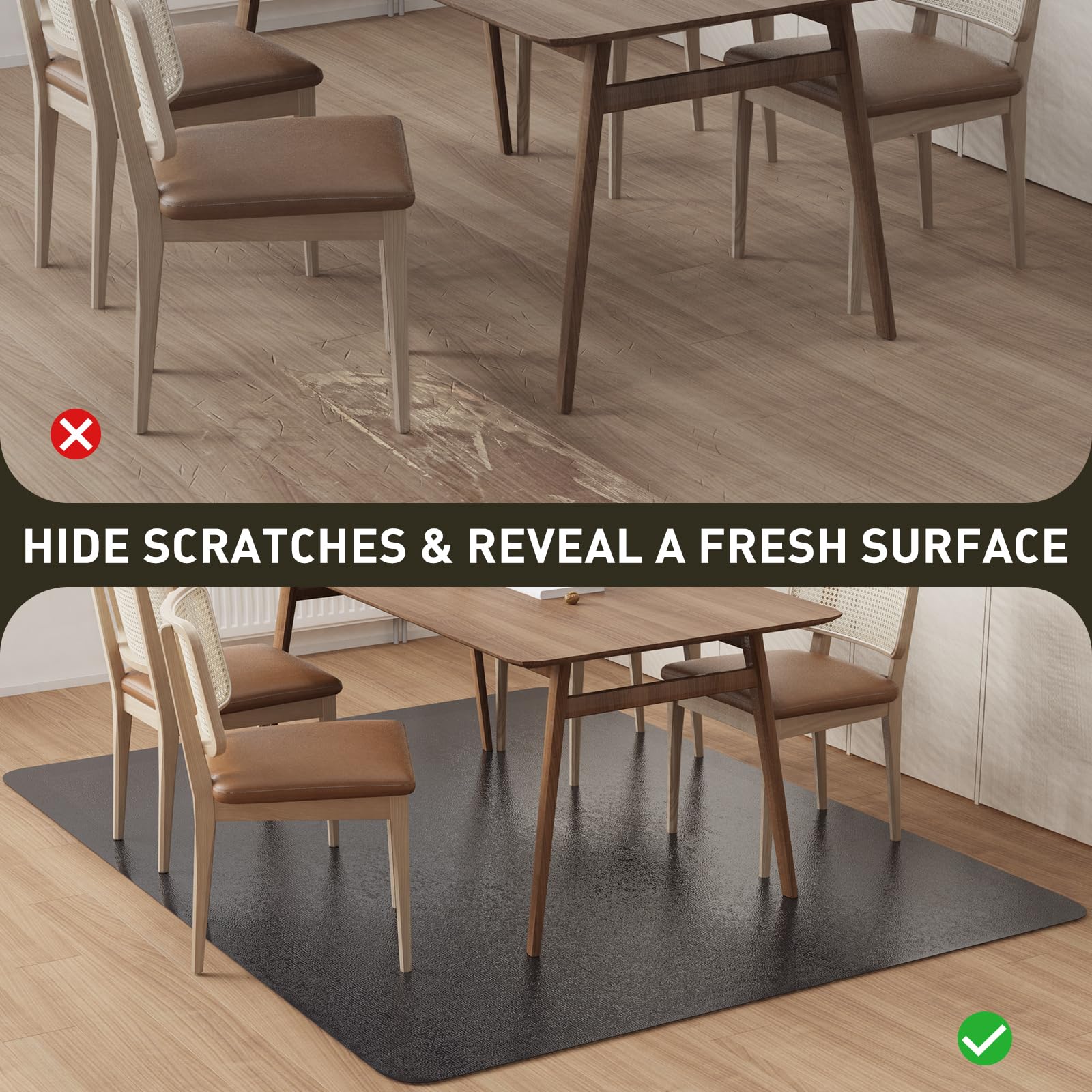 ZPAI non-slip floor protector stays in place on busy, high-traffic floors.