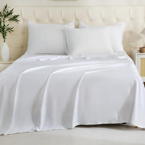 ZPECC King flat sheet four-pack provides consistent color and size.