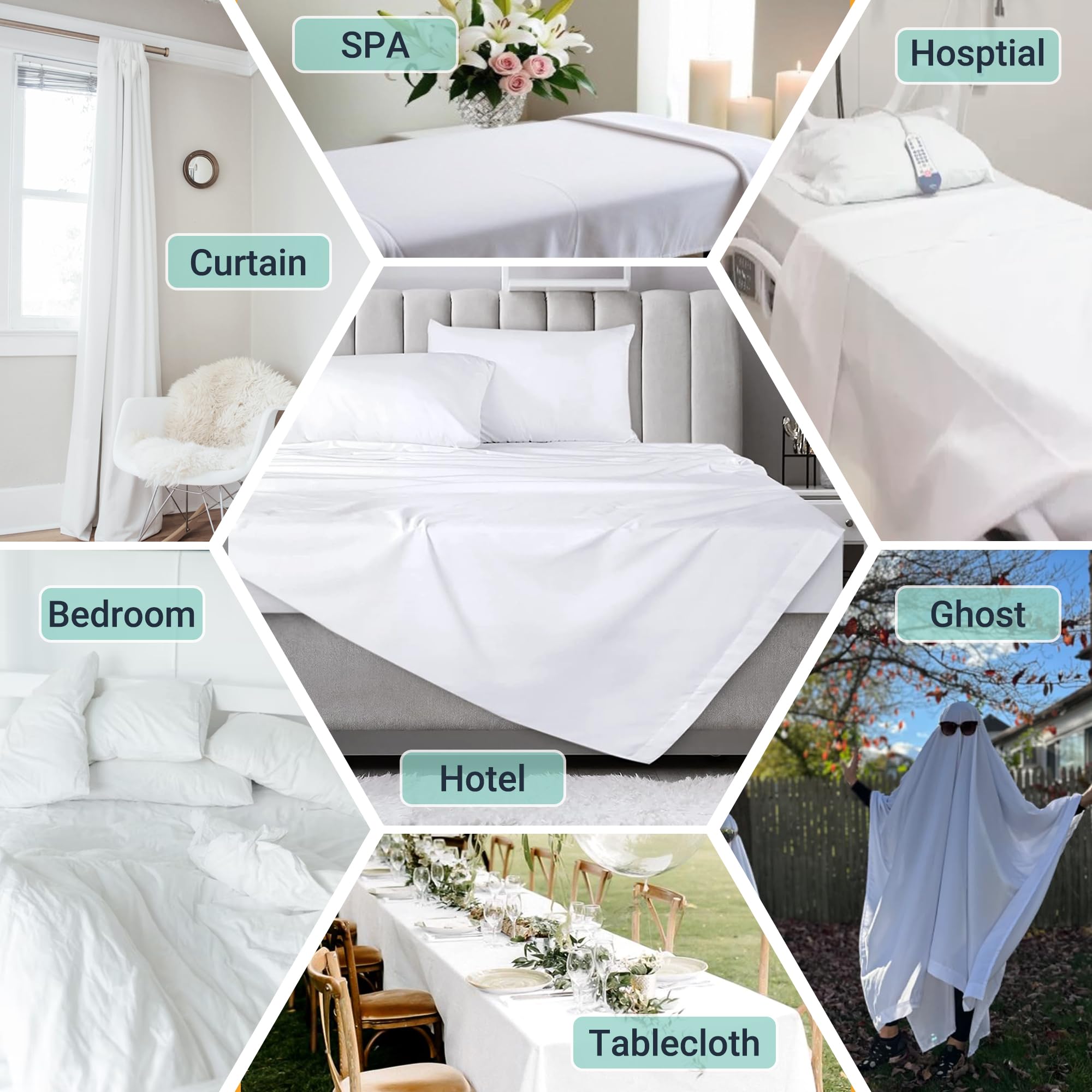 ZPECC King flat sheet hypoallergenic fabric ideal for sensitive skin.