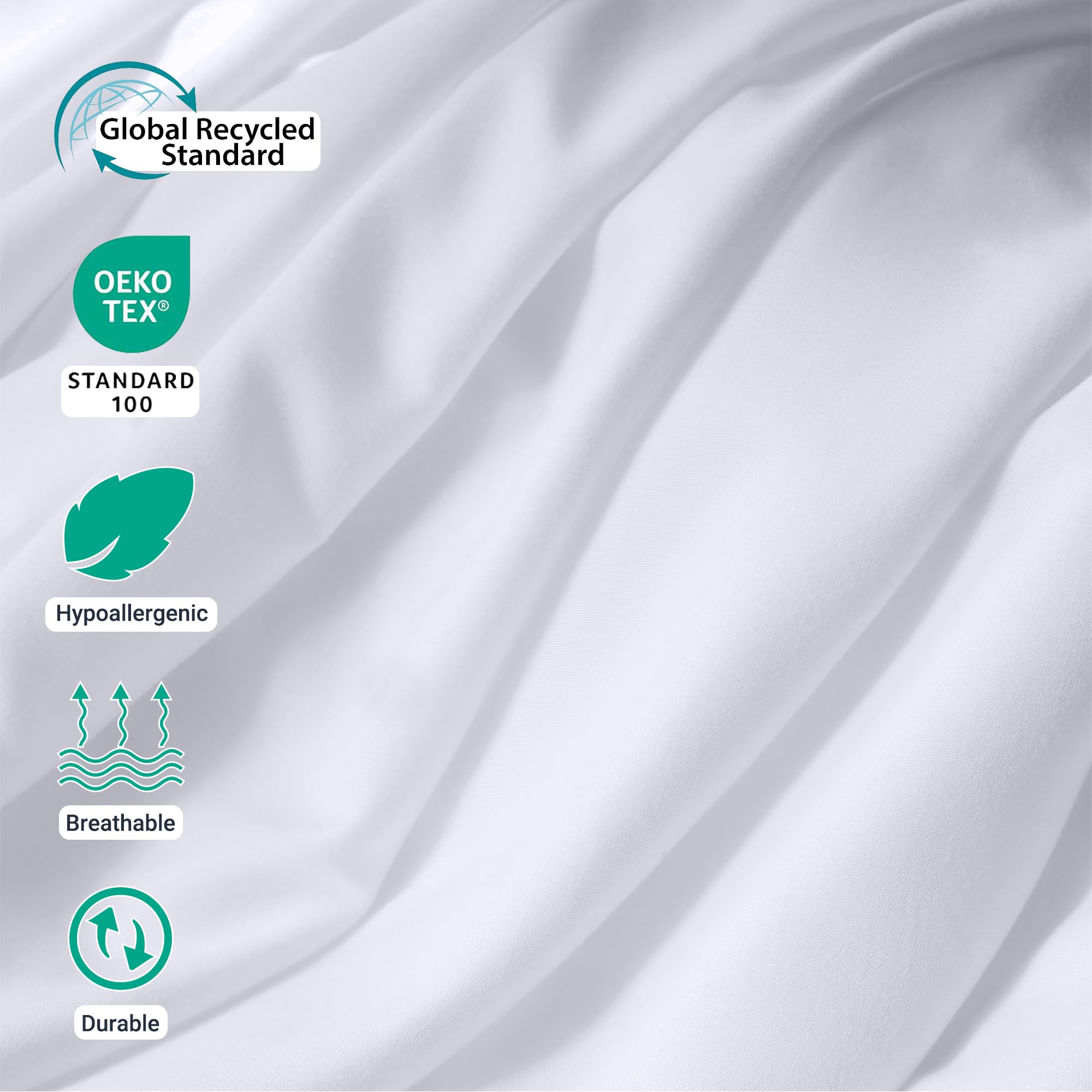 ZPECC King flat sheet microfiber close-up highlighting durable, soft feel.