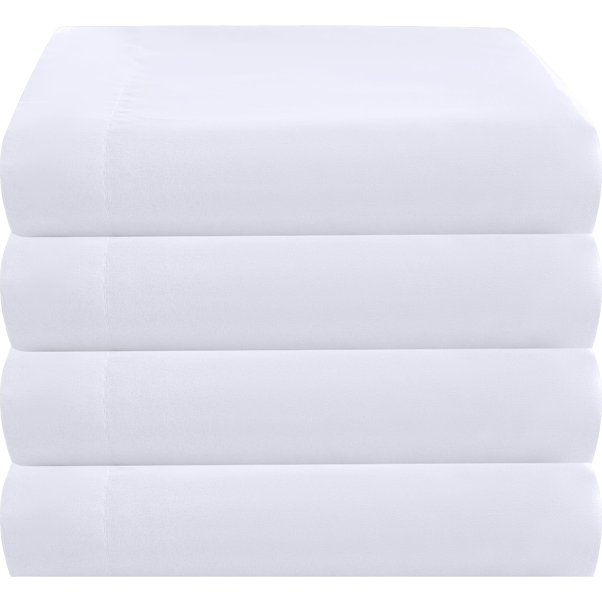 ZPECC King flat sheet white close-up with color-coded hem for easy size ID.