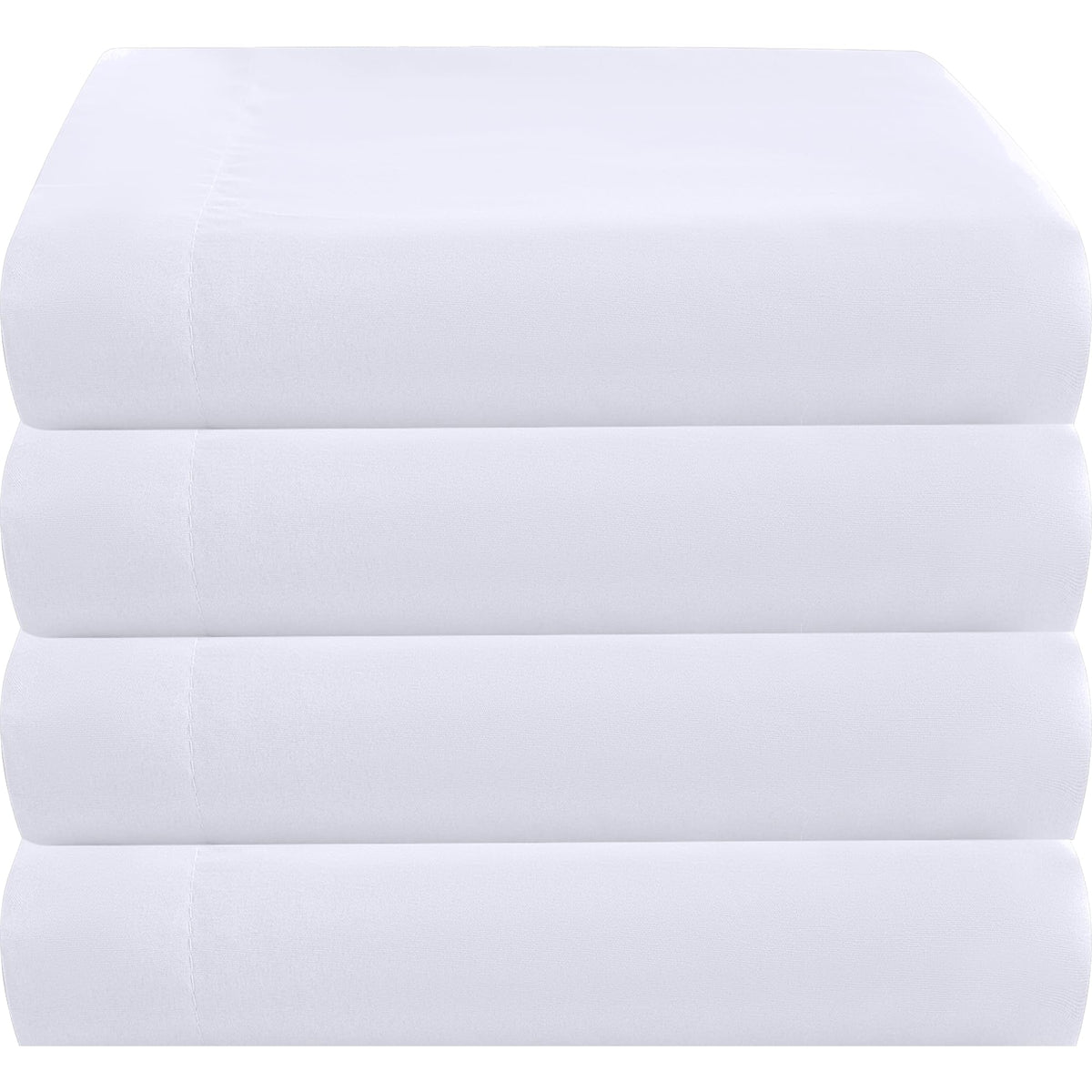 ZPECC King flat sheet white close-up with color-coded hem for easy size ID.
