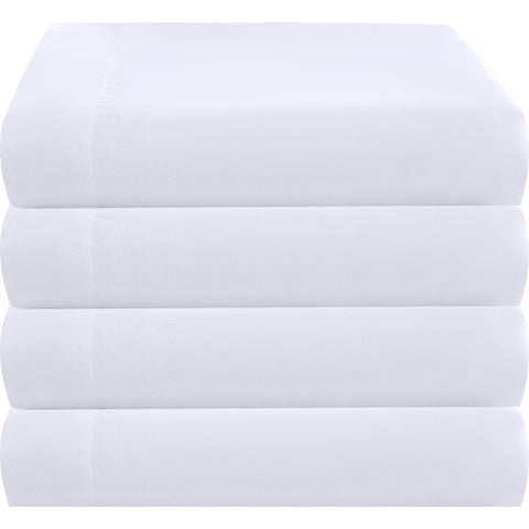 ZPECC King flat sheet white close-up with color-coded hem for easy size ID.