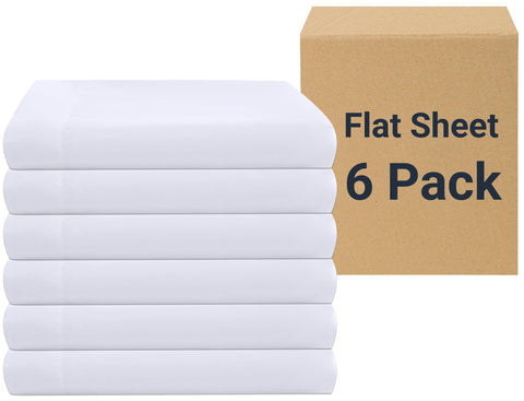ZPECC white bulk sheets with color-coded king hem threads for easy hotel sorting.