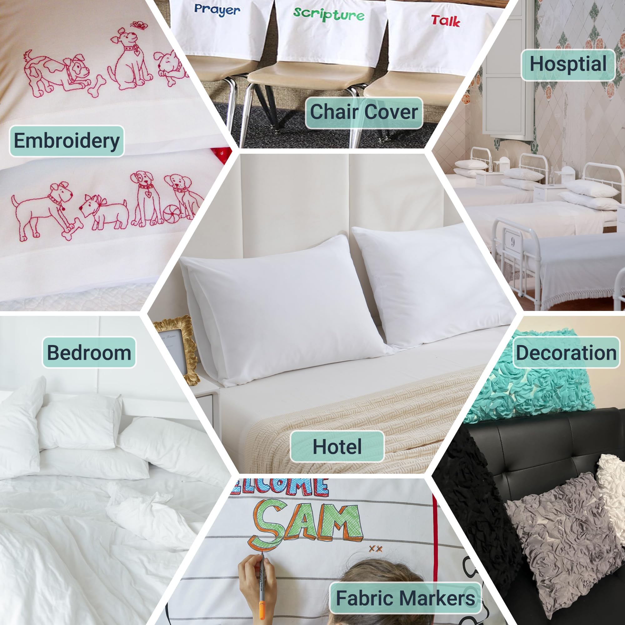 ZPECC white pillow case close-up shows soft brushed microfiber texture.