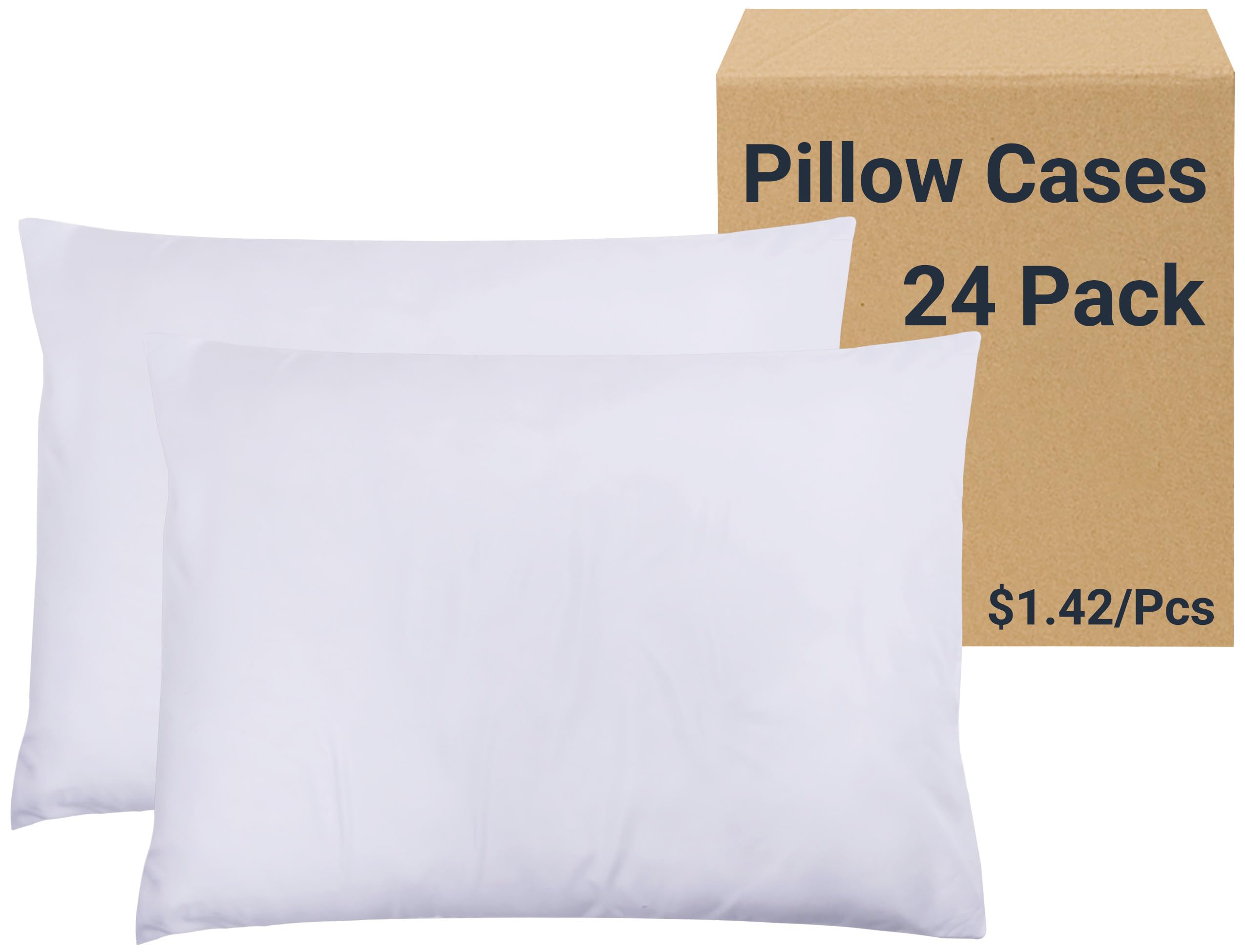 ZPECC white pillow case with envelope closure in packaging for wholesale orders.