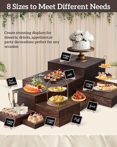 Zplontya rustic display elevates cupcakes, pastries, and fruits with warm vintage charm