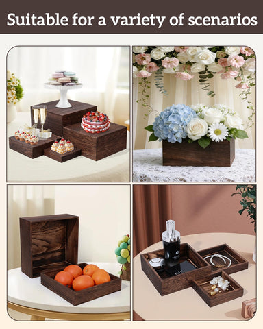 Zplontya cake and dessert display crates evoke farmhouse style and character